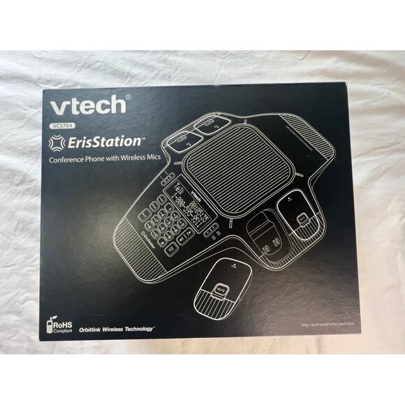 VTech VCS704 Audio Conferencing  ErisStation 4 Wireless‎ Mics - Black - Picture 1 of 3